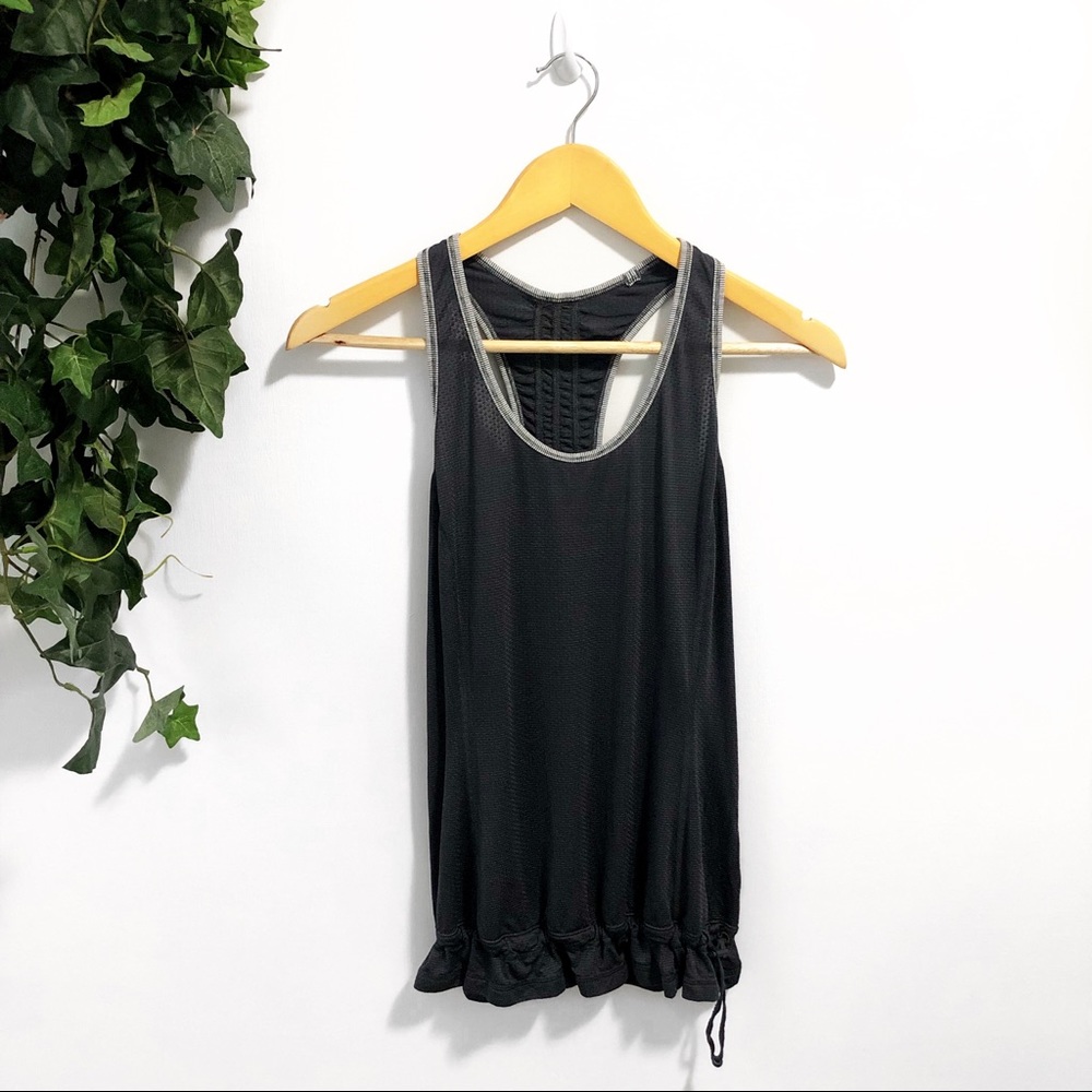 Lululemon Racerback Drawstring Hem Grey Tank Top